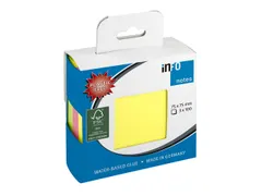 Notitieblok 75x75mm 3 x 100 blaadjes, 3 assorti kleuren, FSC, hanging
