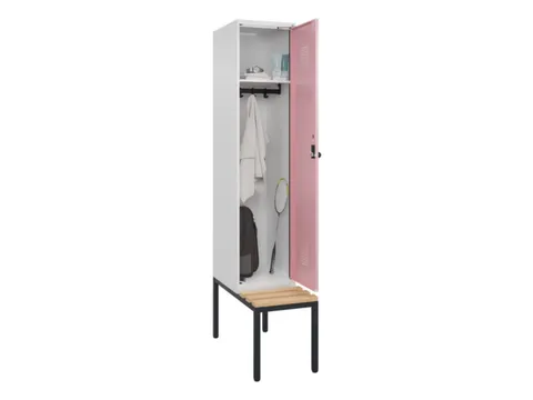 locker met bank,HxBxD 2120x400x815mm,1vak,vak B 400mm,draaigrendel