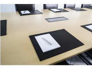 Lederen schrijfonderlegger voor vergaderzalen 42x30 zwart - 4