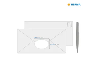 HERMA 4358 Verwijderbare etiketten A4 Ovaal 63,5x42,3mm Wit 450 stuks - 4