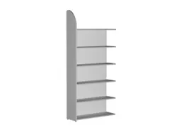 Basisveld 2250x1000x325mm 6legborden 1zijpaneel Achterwand Lichtgrijs