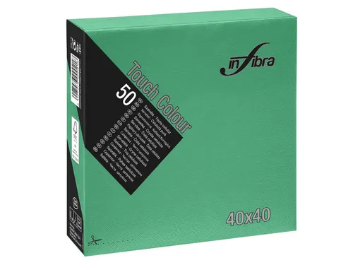 Infibra Servet I-0714 40x40cm 1/4 vouw 2-Laags Donker groen 1200 Stuks