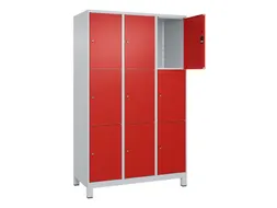 lockerkast,HxBxD 1950x1200x500mm,3x3vakken,vak B 400mm,cil.-slot