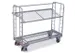 Chariot à étagères galvanisé 400kg 2 tablettes en fil 1570x635mm