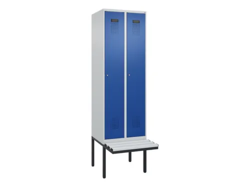 locker met bank,HxBxD 2120x600x815mm,2vak,vak B 300mm,cilinderslot
