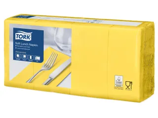 Tork 47780 Lunchservet 33x33cm 3-laags 1/4 vouw 10x150st Geel - 1