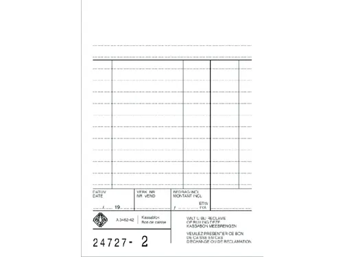 Kassablok Djois Atlanta met kopie (carbon) 142x100mm 50x2vel wit
