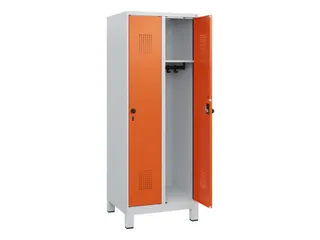 schoollocker,HxBxD 1630x600x500mm,2vak,vak B 300mm,draaigrendel,voeten - 1