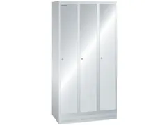 garderobekast,HxBxD 1800x900x500mm,3vak,vak B 300mm,cil.-slot,sokkel