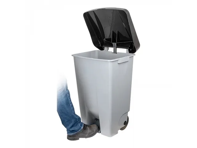 Pedaalafvalbak Verrijdbaar 80 Liter Grijs