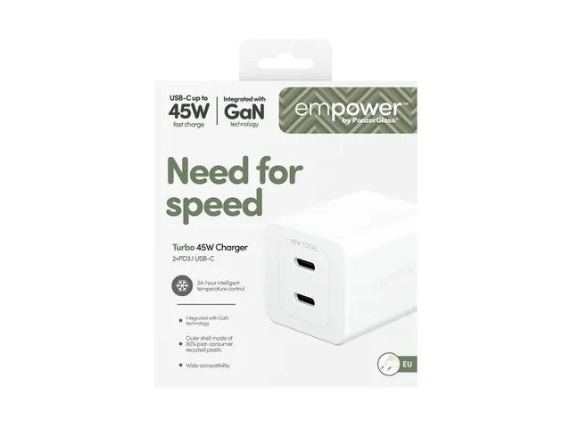 PanzerGlass empower by Turbo 45W Charger incl. 2 x USB-C | EU Pl