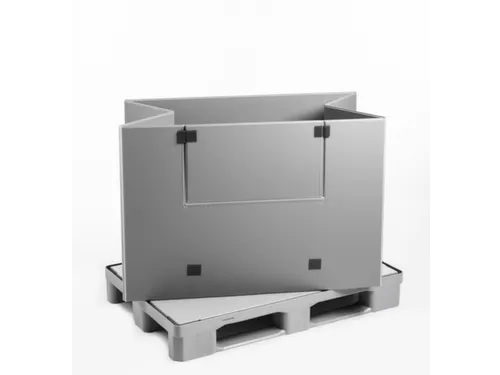 Vouwbare Palletbox Pp/pe Hxlxb 940X1200X800Mm 675L 3Sledepoten