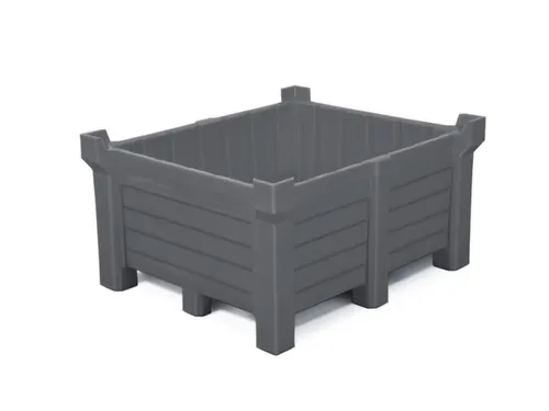stapelbak,HxLxB 600x1000x1200mm,400l,PE,grijs,Wanden gesloten
