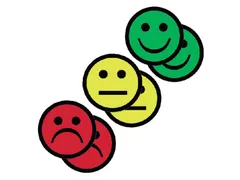 Magneet smiley 25mm 2x geel 2x groen 2x rood