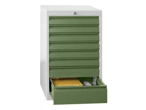 ladekast 600x500x600mm 5laden cilinderslot RAL7035 front RAL6011