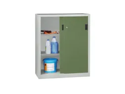 schuifdeurkast,HxBxD 1200x1000x600mm,RAL7035,front RAL6011