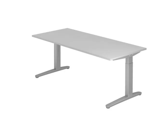 In hoogte verstelbaar bureau,HxBxD 680-850x1800x800mm,blad grijs