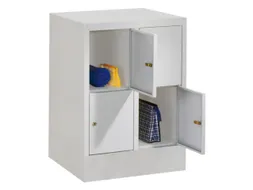 lockerkast,HxBxD 855x600x500mm,2x2vakken,RAL7035,front RAL5010