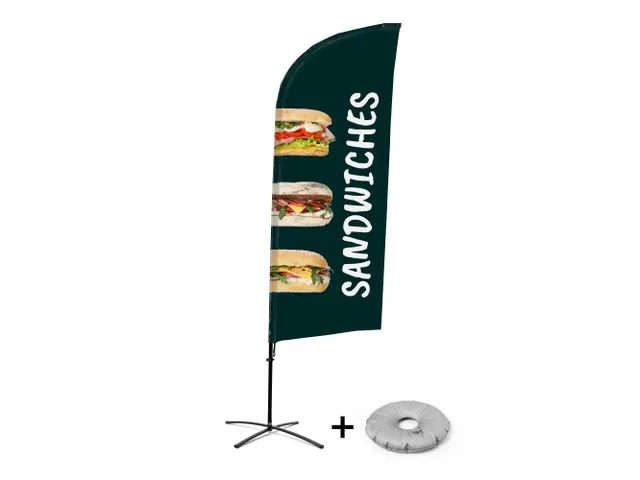 Horecavlag Alu Wind complete set "Sandwiches" kruisvoet Zwart
