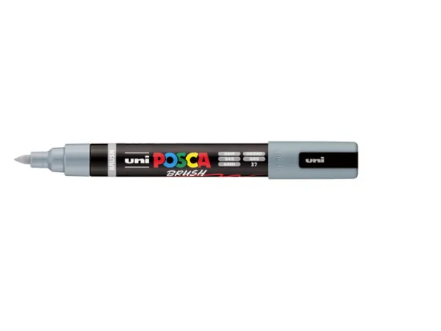Paintmarker Uni POSCA PC-5BR brushpunt M grijs
