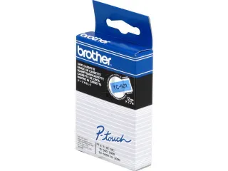 Lettertape Brother Tc-501 12mm Zwart op blauw - 1