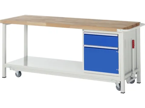 Werkbank Hxbxd 880x2000x700mm Beukenhouten Werkblad 1lade Kast