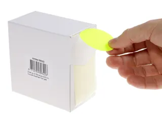 Etiketten Op Rol 50mm Fluor Geel Met Dispenser 500 Stuks - 2