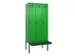 locker met bank,voor scheiding van kleding,HxBxD 2120x900x815mm,3vak