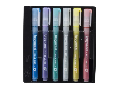 Viltstift Bruynzeel Kids assorti glitter 6 stuks