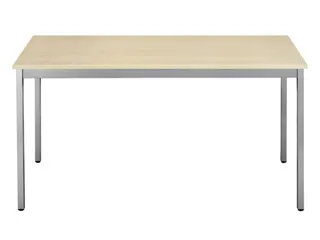 Tafel Vierkant 120x60 Cm Rechthoekig Frame Aluminium Blad Esdoorn - 1