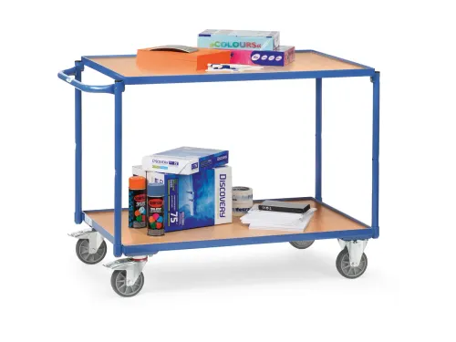 Tafelwagen 2944 300kg 1000x700mm 2 etages hout rubber wielen