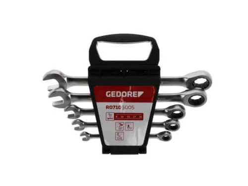 GEDORE R07105005 Combinatie ratel steeksleutelset SW8-19mm 5stuks