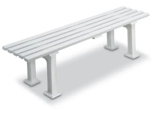 Kunststofbank 415x1500x370mm Zit H 415mm 5 Latten 2 Pootstellen Wit