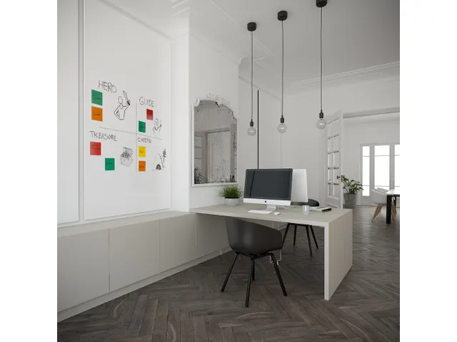 Tableau blanc sans cadre Sharp 88x118cm Email Angles droits