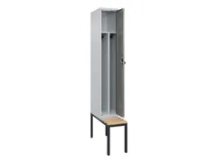 locker met bank,voor scheiding van kleding,HxBxD 2120x300x815mm,1vak
