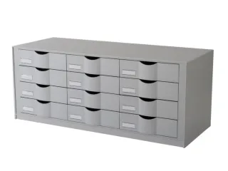 ladeblok,12xDIN A4,v. kastinbouw,HxBxD 329x857x342mm,Polystyreen,grijs - 1