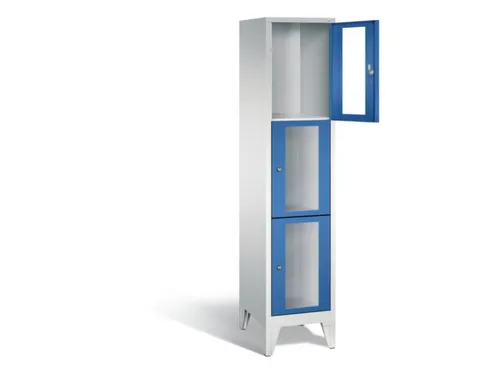 lockerkast 1850x420x500mm 1x3 vakken Cilinderslot Poten, RAL5010