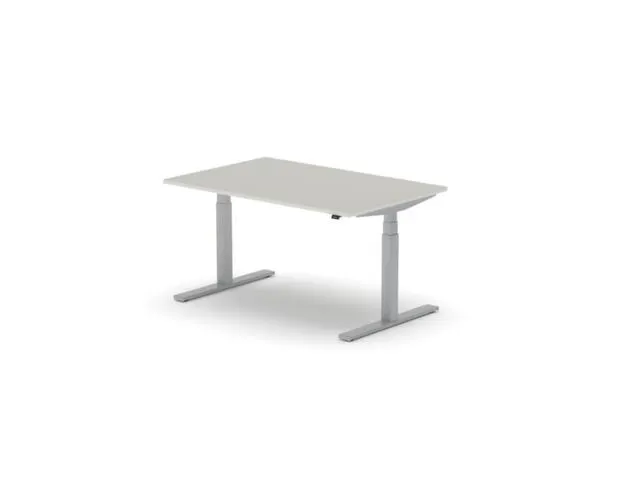 Elektrisch ihv bureau,HxBxD 650-1310x1400x900mm,blad lichtgrijs