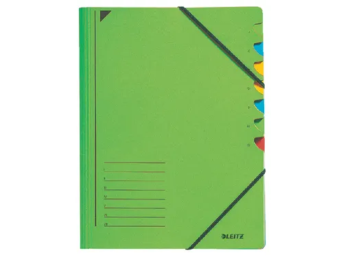 Sorteermap Leitz 3907 A4 7 Vaks Groen karton