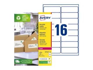 Etiket Avery LR7162-100 99.1x33.9mm Recycled Wit 1600 Stuks - 1