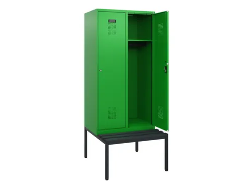 locker met bank,HxBxD 1950x800x815mm,2vak,vak B 400mm,cilinderslot