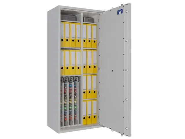 sleutelkluis,HxBxD 1550x650x420mm,448haak,legborden,romp RAL7035