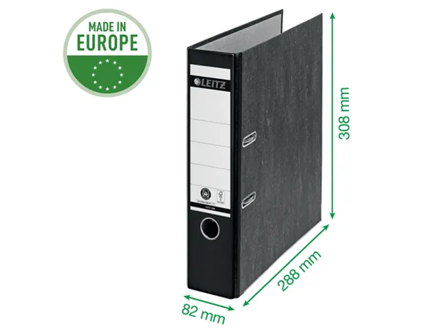 Ordner Leitz 1080 A4 80mm groen gewolkt 100% gerecycled karton