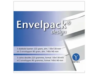 Dubbele kaart Papyrus Envelpack Design 140x140mm wit 894446 5 st - 1