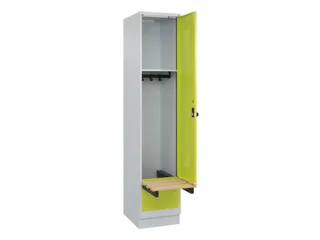 locker met bank,HxBxD 1950x400x815mm,1vak,vak B 400mm,draaigrendel - 1