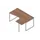 hoek-bureau,HxBxD 730x1600x1200mm,blad canaletto-hout