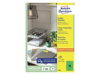 Gekleurde Etiketten Avery Zweckform 105x37mm Groen 1600 stuks - 2