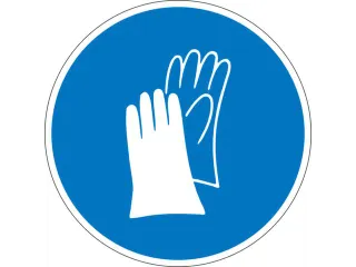 gebodsbord,handschoenen dragen,sticker,folie,Ø 100mm - 1