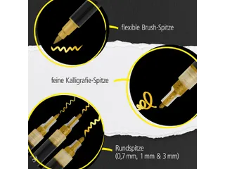Acrylmarker Online lettering 5 breedtes goud - 7