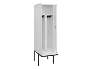 PBM-locker met bank,HxBxD 2120x600x815mm,2vak,vak B 300mm,cil.-slot - 2